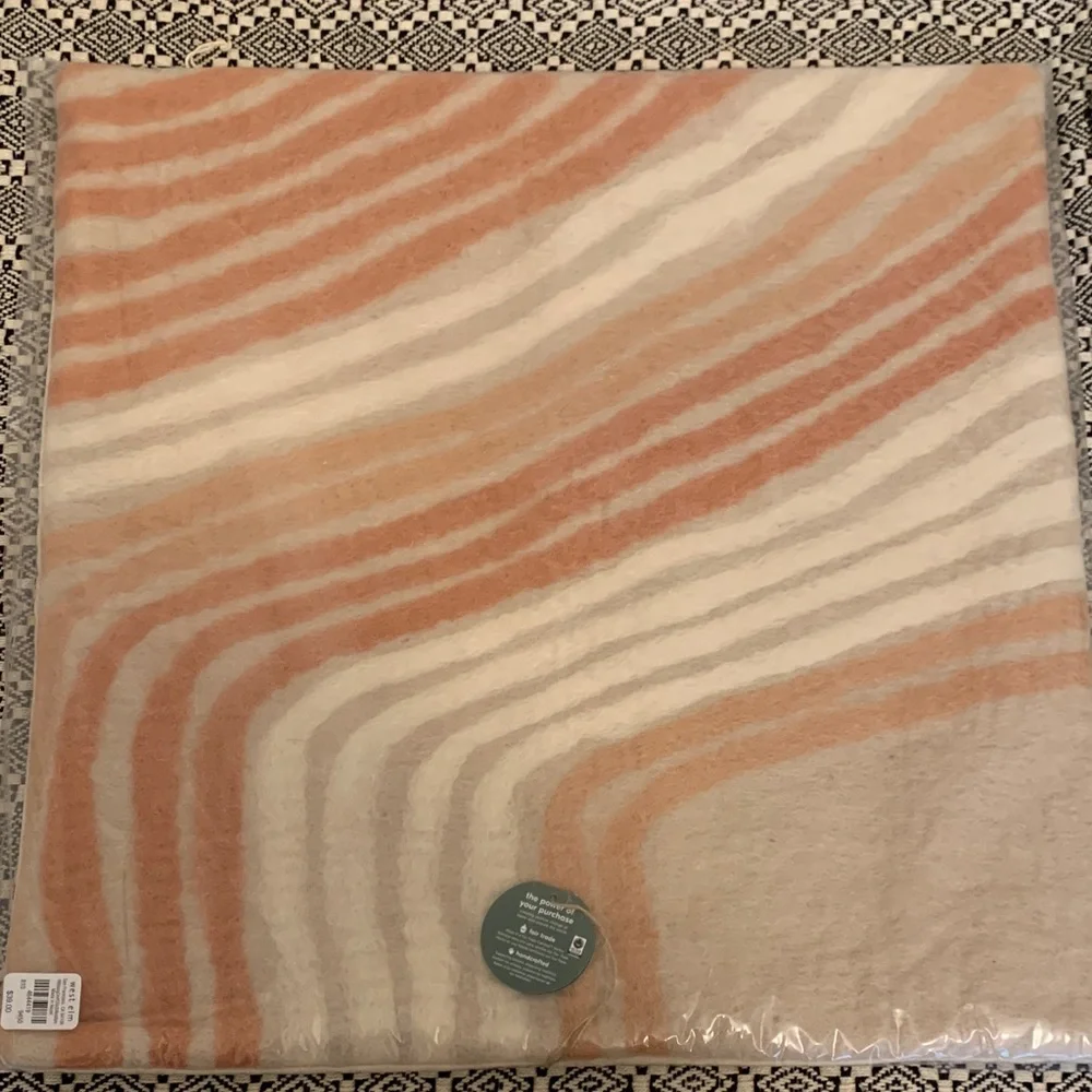 Set of West Elm Cream & Peach Accent Pillow Covers